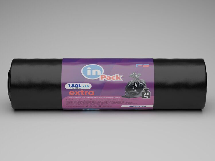 Мешок для мусора ПВД 180 л (90*110) ехtra